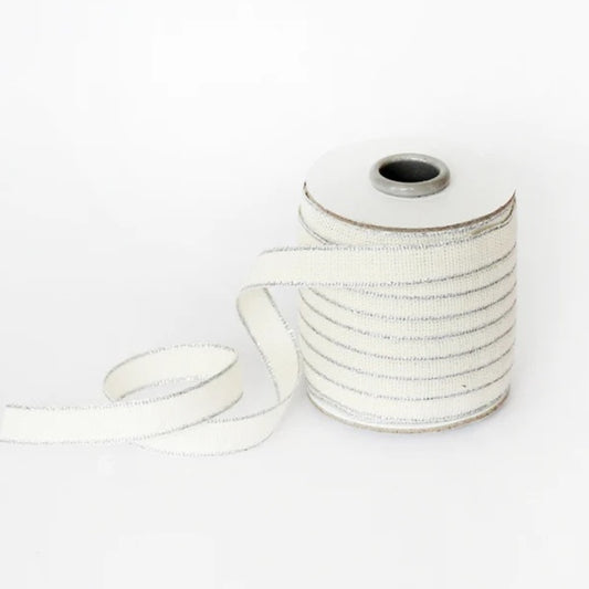 Studio Carta/Drittofilo Cotton Ribbon - Natural/Silver