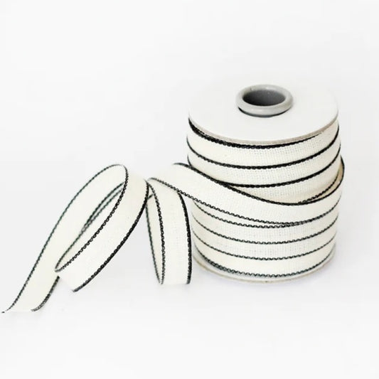 Studio Carta/Drittofilo Cotton Ribbon - Natural/Black