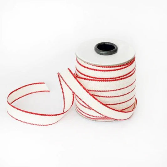 Studio Carta/Drittofilo Cotton Ribbon - Natural/Red
