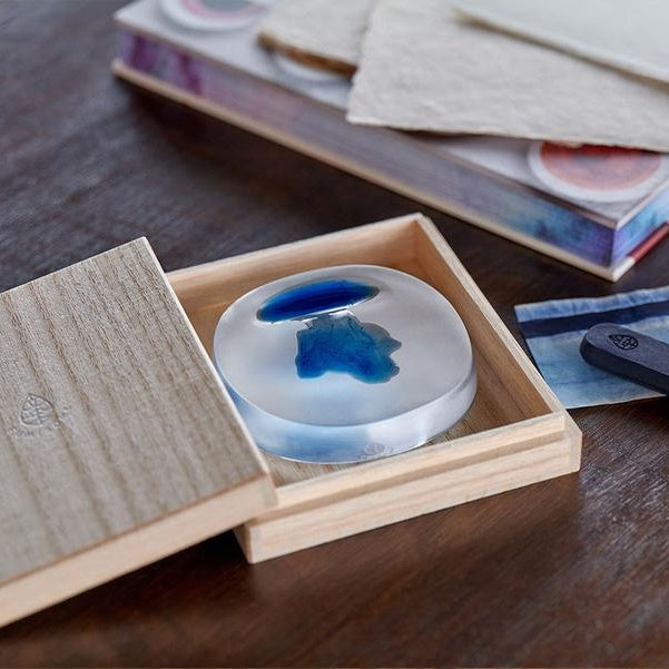 Tag Stationery/Glass inkstone/Pattern dyeing Glass inkstone that shines in various ways