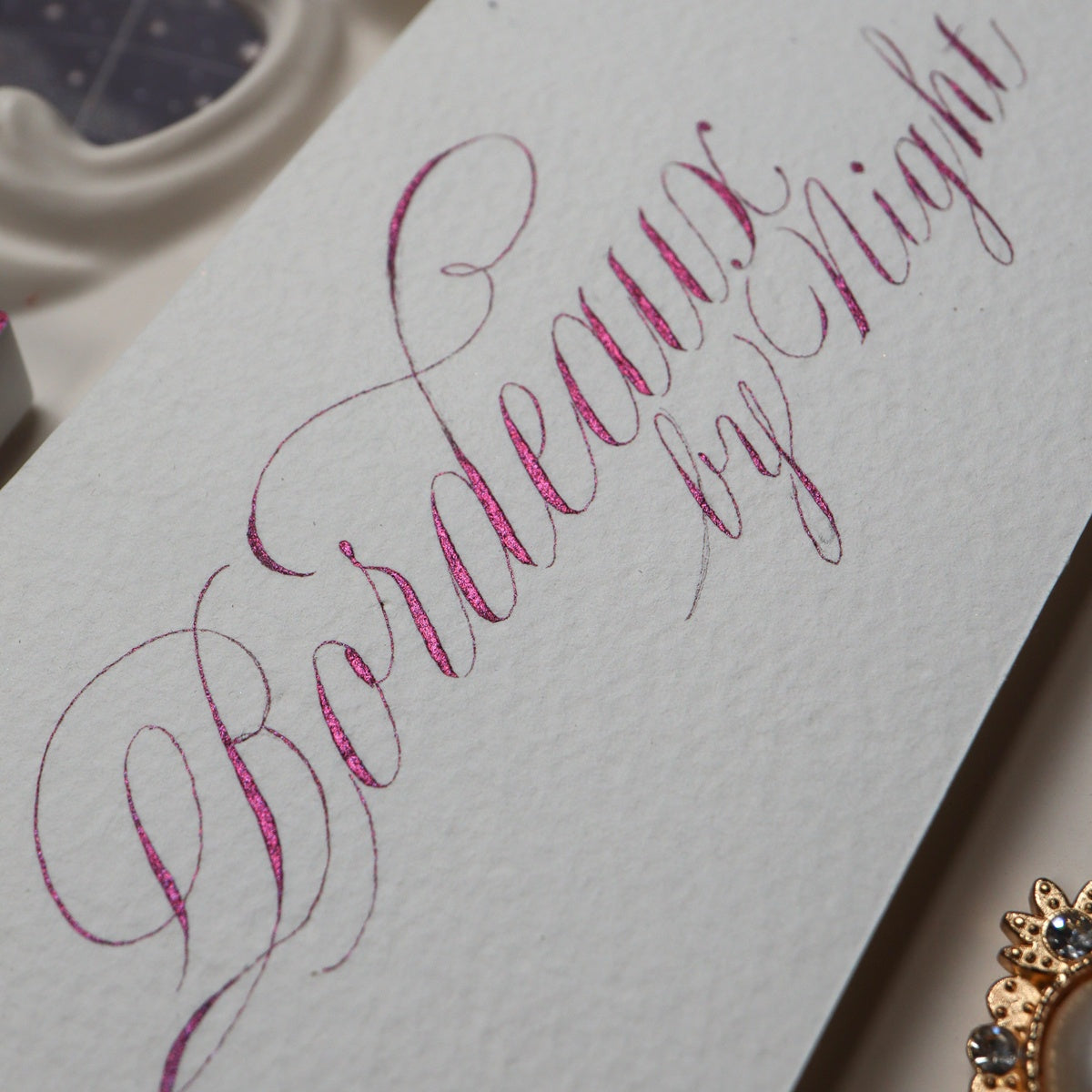 [Available Oct 16 (Fri) at 8 PM] The Creative Kinds / Calligraphy Ink / Single Half Pan Shimmer - Bordeaux by Night