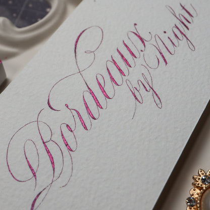 [Available Oct 16 (Fri) at 8 PM] The Creative Kinds / Calligraphy Ink / Single Half Pan Shimmer - Bordeaux by Night