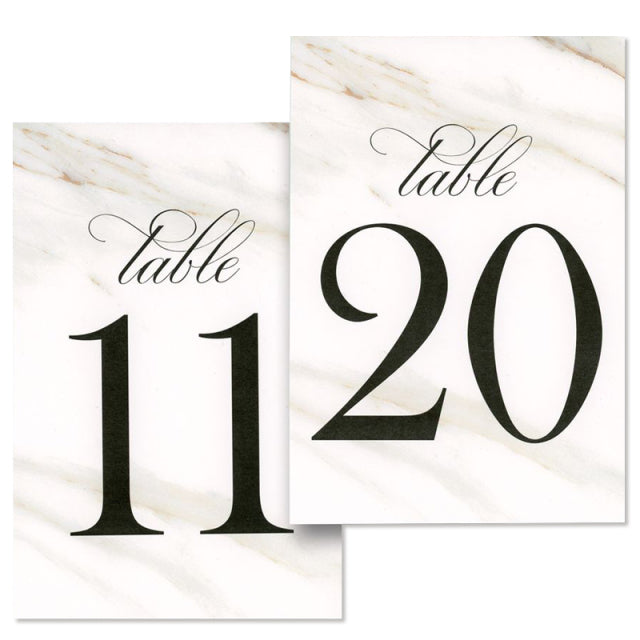 Vera Wang/Set of 10 table numbers (11-20) /Calacatta Table Numbers (11-20)