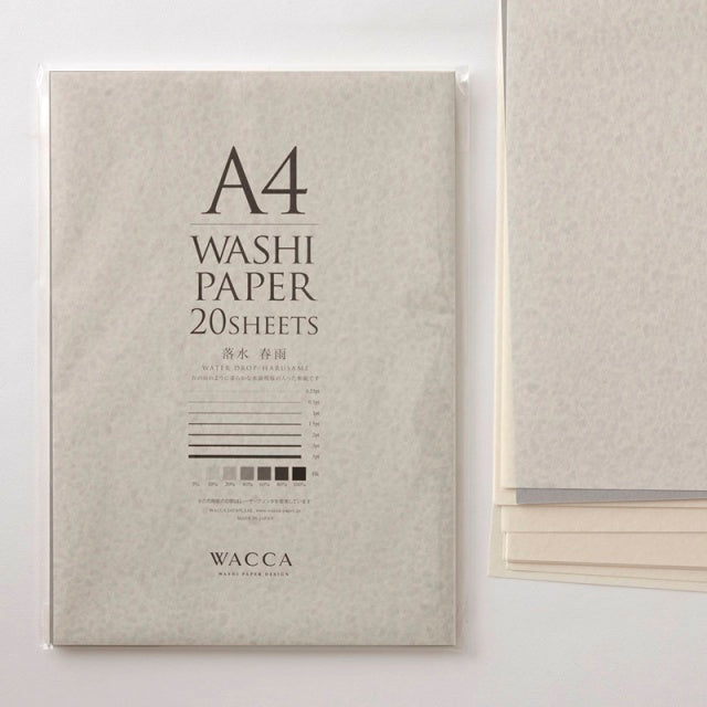 Wacca Paper WACCA/和紙/A4和紙 落水 春雨 20枚入り | ペーパーツリー