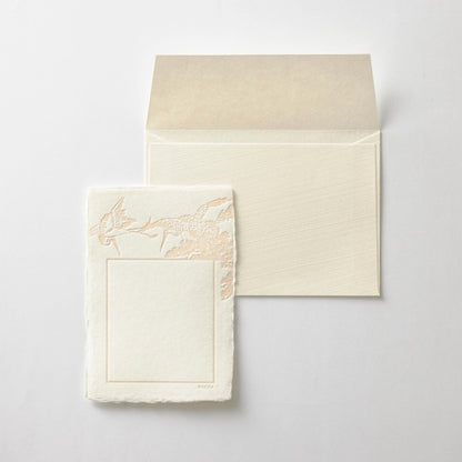 WACCA/シングルカード/古今双双グリーティングカード 鶴 ベビーピンク