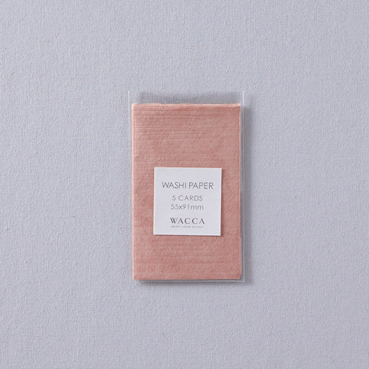WACCA/ネームカード/斐伊川和紙 板目紙 名刺 5枚入り：Pink