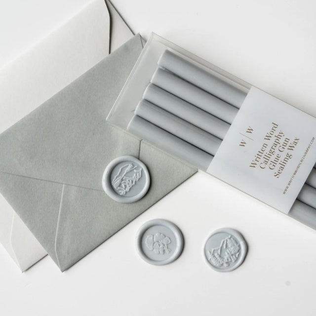 Written Word Calligraphy/Pale Gray Glue Gun Sealing Wax