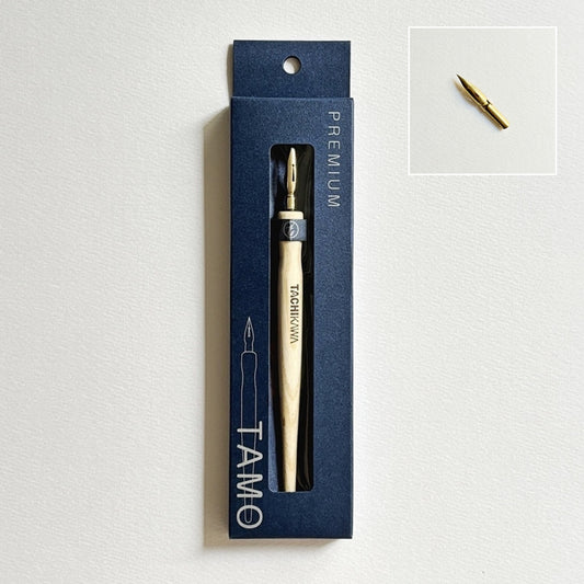 [Free Reservoir Pen] TACHIKAWA/Calligraphy Holder/Premium Free Pen Holder - TAMO Natural