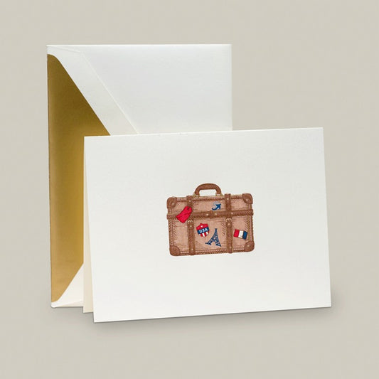 Crane/ボックスカード/Engraved Vintage Suitscase Notes（10 Cards / 10 Envelopes）