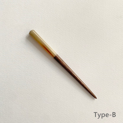DAO HUY HOANG/カリグラフィーホルダー/Buffalo Horn＆Walnut Segment Straight Pen Holder