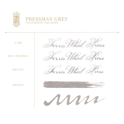 Ferris Wheel Press/Calligraphy Ink/Fanciful Events Collection - Pressman Grey 28ml