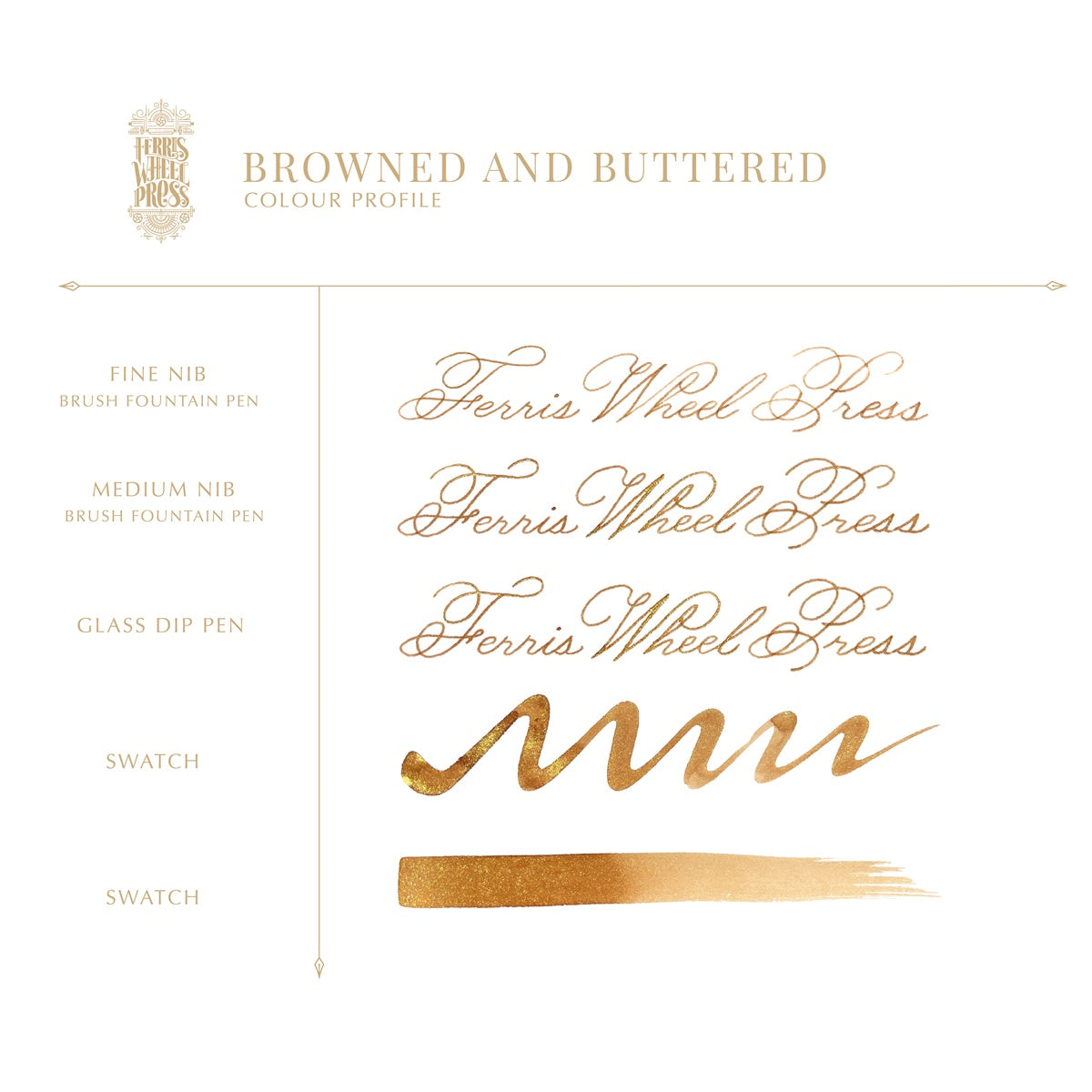 【9/12発売】Ferris Wheel Press/インクポット/Browned and Buttered 10ml Ink Pots