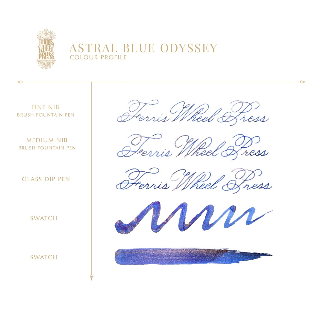 【10/3発売】Ferris Wheel Press/インクポット/Astral Blue Odyssey 10ml Ink Pots