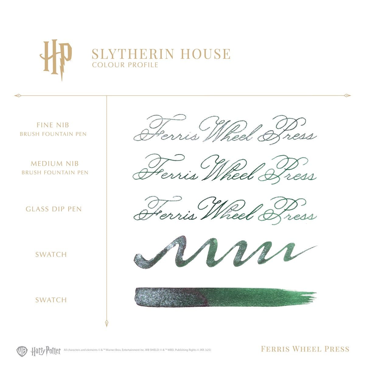 【11/21発送 予約商品】Ferris Wheel Press/インク/Harry Potter Houses of Hogwarts™ Writing Collection - Slytherin House 38ml