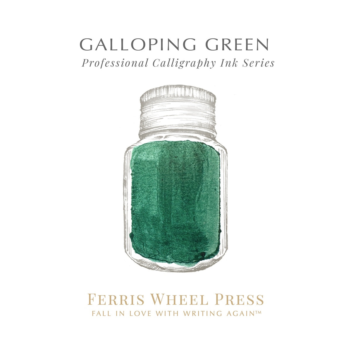 [Released December 5th] Ferris Wheel Press Calligraphy Ink/Fanciful Events Collection - Gallopping Green 28ml