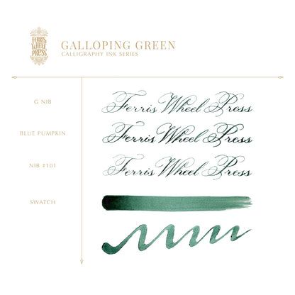[Released December 5th] Ferris Wheel Press Calligraphy Ink/Fanciful Events Collection - Gallopping Green 28ml