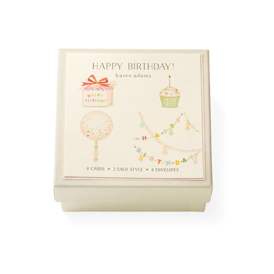 Karen Adams/Mini Box Card/Happy Birthday Gift Enclosure Box