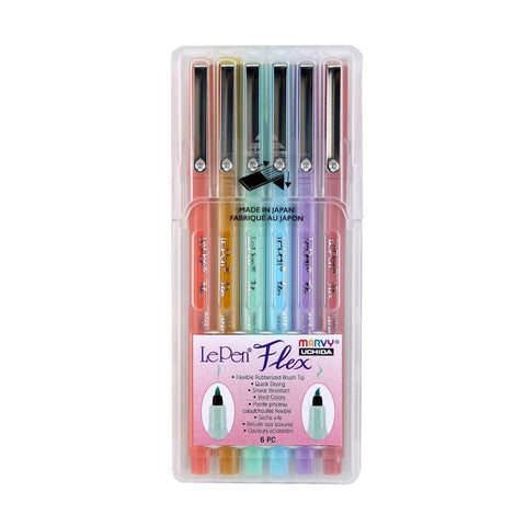 MARVY/Brush Calligraphy/LePen Flex Pastel Color Set