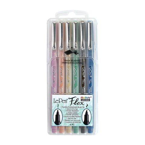 MARVY/Brush Calligraphy/LePen Flex Retro Color Set