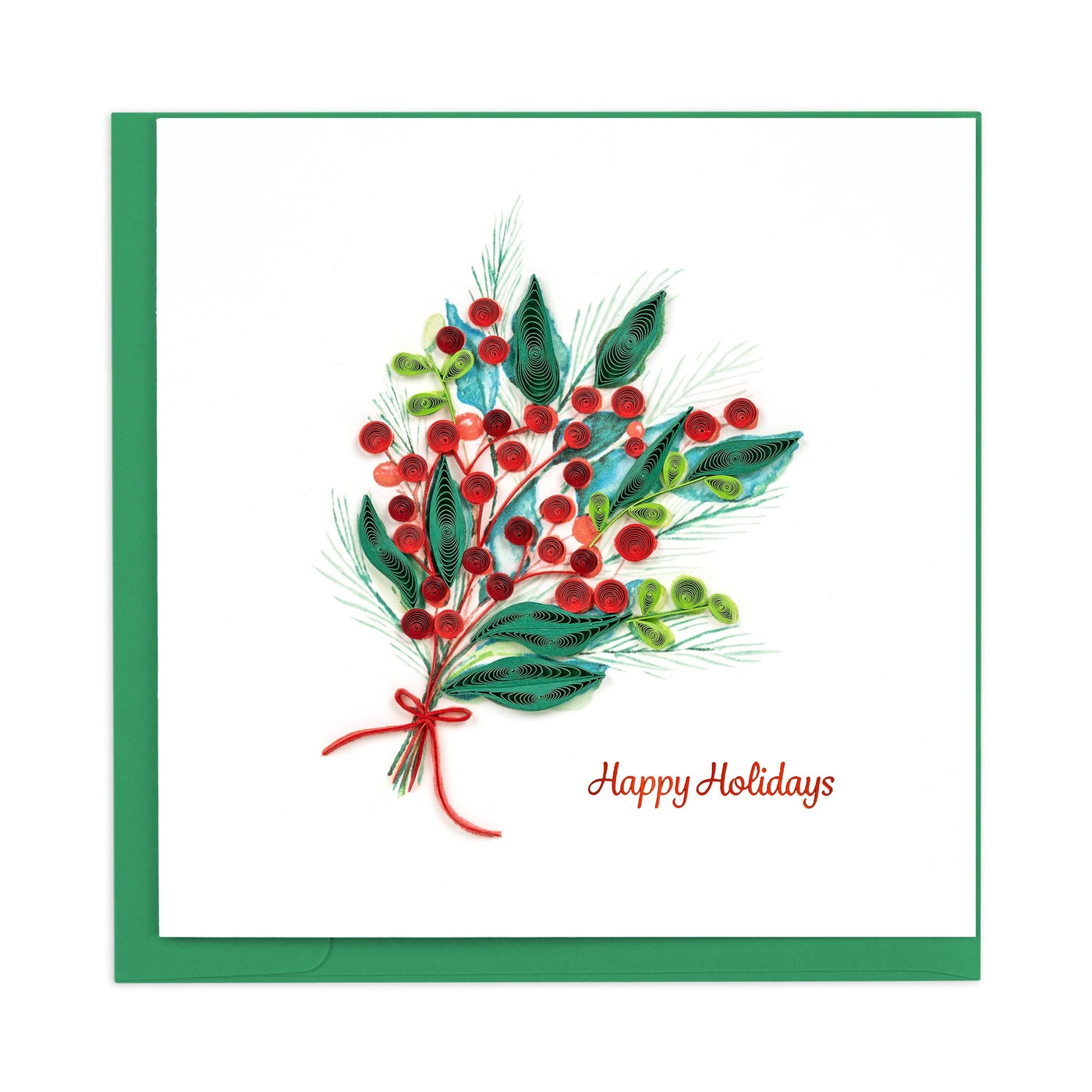Quilling Card/グリーティングカード/Holly Berry Bunch