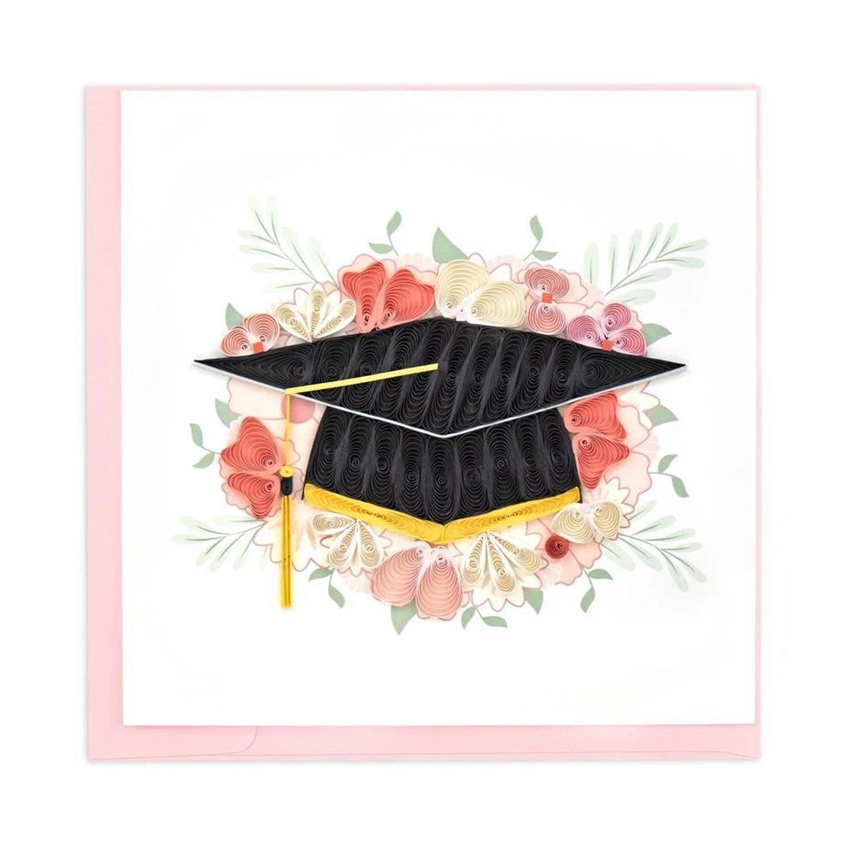 Quilling Card/グリーティングカード/Floral Mortar Board