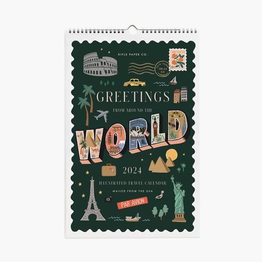 Rifle Paper/Calendar/2024 Greetings From Around The World Wall Calender