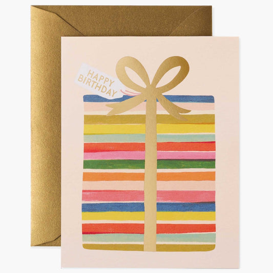 Rifle Paper/シングルカード/Stripe Birthday Present