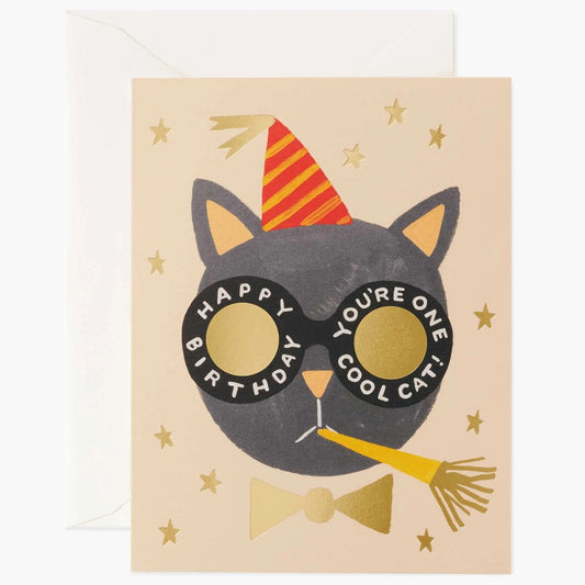 Rifle Paper/シングルカード/Birthday Hat Cat