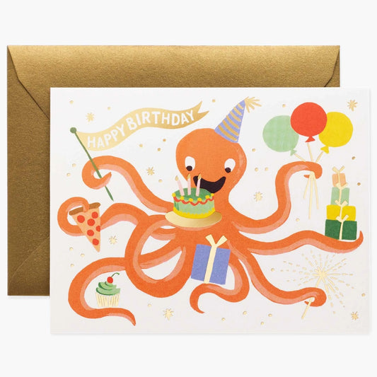 Rifle Paper/シングルカード/Octopus Birthday