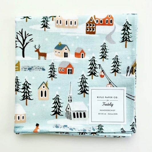 Rifle Paper/Handkerchief/Holiday Village - Mint