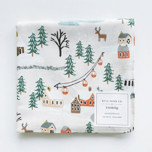 Rifle Paper/Handkerchief/Holiday Village - Cream