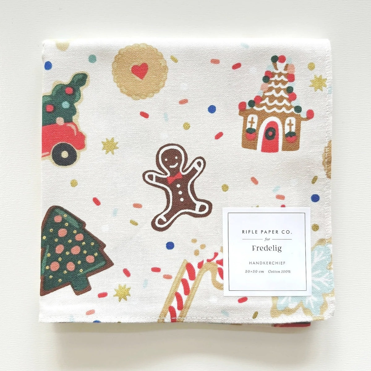 Rifle Paper/Handkerchief/Holiday Cookie - Cream