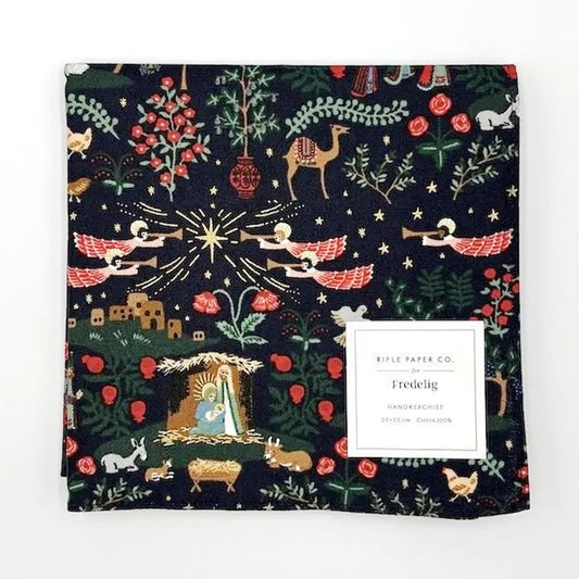Rifle Paper/Handkerchief/Christmas Familia - Navy