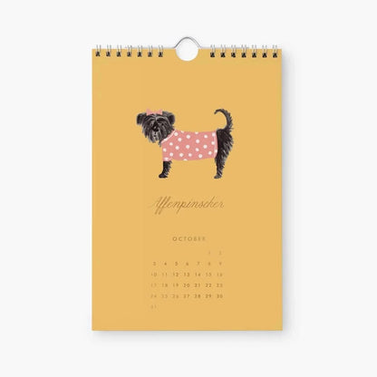 【事前受注販売】Rifle Paper/カレンダー/2027 Kitchen Calendar - Dog of the Month