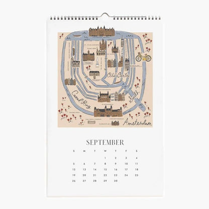 【事前受注販売】Rifle Paper/カレンダー/2027 Wall Calendar - Travel Sketches