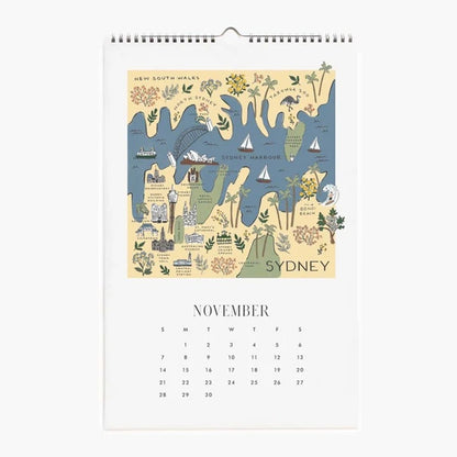 【事前受注販売】Rifle Paper/カレンダー/2027 Wall Calendar - Travel Sketches