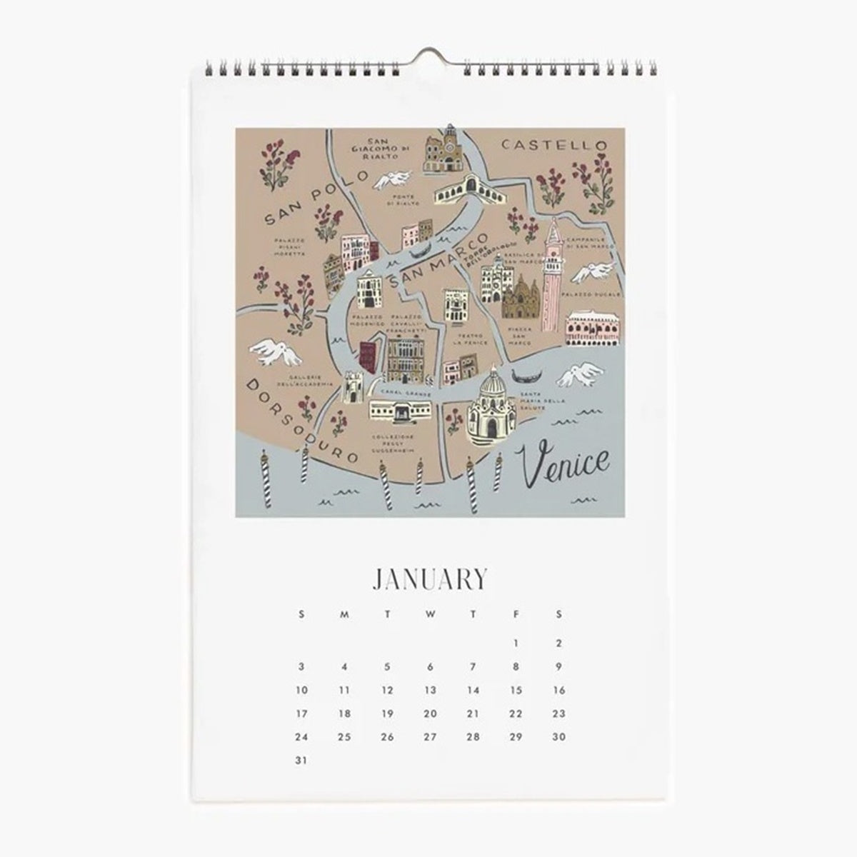 【事前受注販売】Rifle Paper/カレンダー/2027 Wall Calendar - Travel Sketches