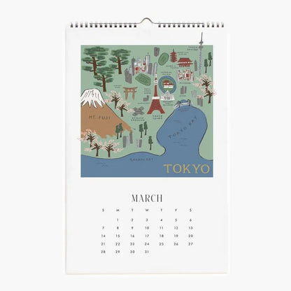 【事前受注販売】Rifle Paper/カレンダー/2027 Wall Calendar - Travel Sketches