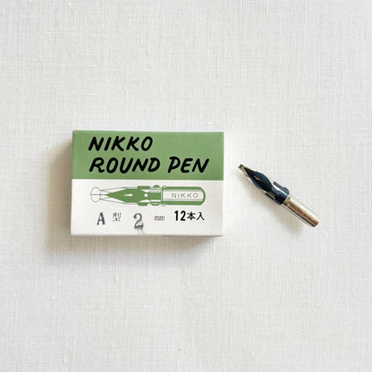 [While supplies last] NIKKO/Calligraphy Nib/ROUND PEN 12-pack - Type A 2mm
