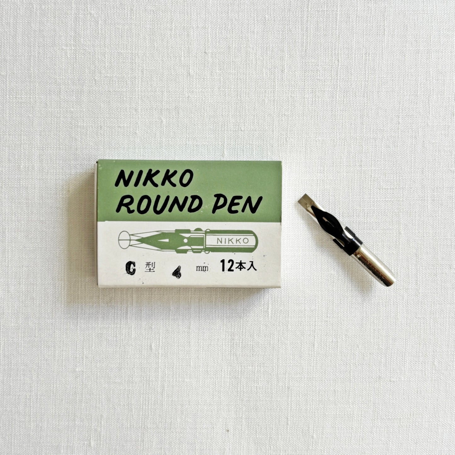 [While supplies last] NIKKO/Calligraphy Nib/ROUND PEN 12-pack - C-shape 4mm