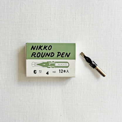 [While supplies last] NIKKO/Calligraphy Nib/ROUND PEN 12-pack - C-shape 4mm
