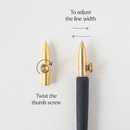 Tom's Studio/カリグラフィーホルダー/Original Flourish Tapered Straight Holder with Ond Dip Nib - Brass
