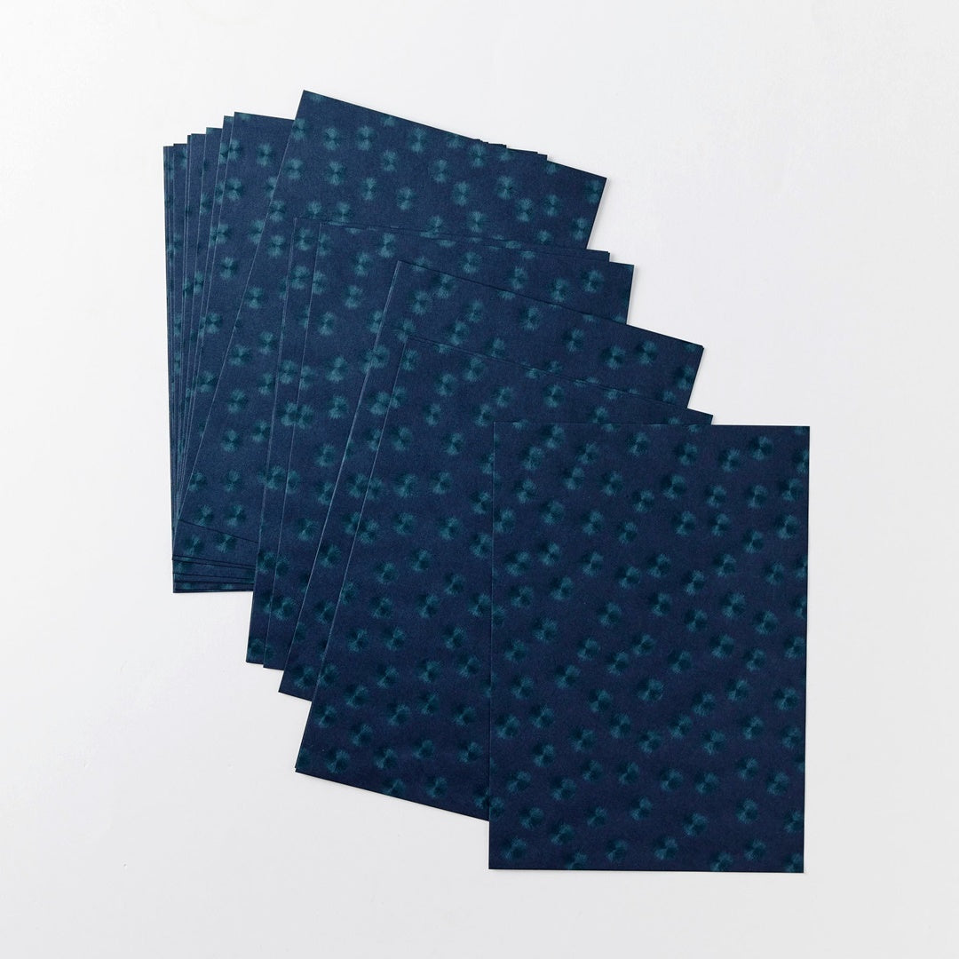 Wacca Paper WACCA/和紙/A5抄き返し ひっかけ和紙 ネイビー 水玉 30枚入 | ペーパーツリー